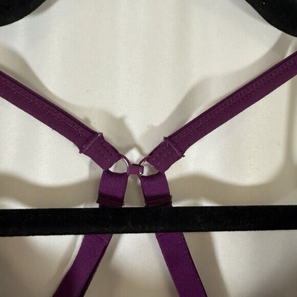 Athleta Sports Bra Women's Medium Purple Spaghetti Strap Racerback Hook Adjustab - Picture 4 of 7